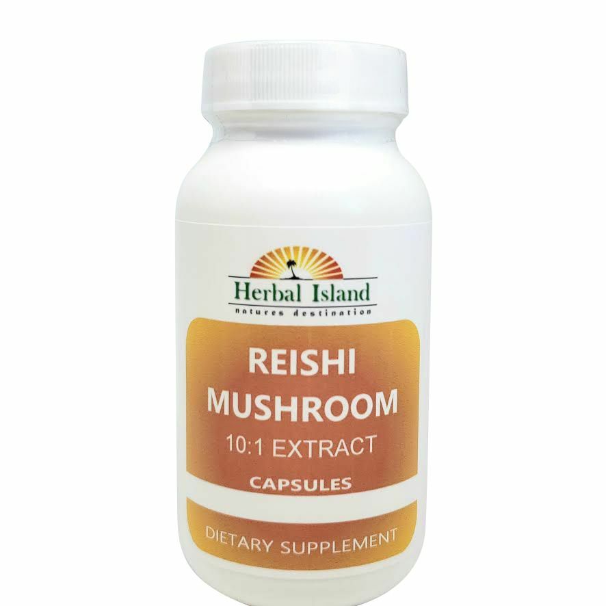 Reishi Mushroom Extract 10:1 Capsules (35% Polysaccharides) - Herbal Island